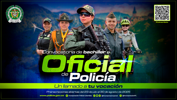 Incorpórate como bachiller a Oficial de Policía  