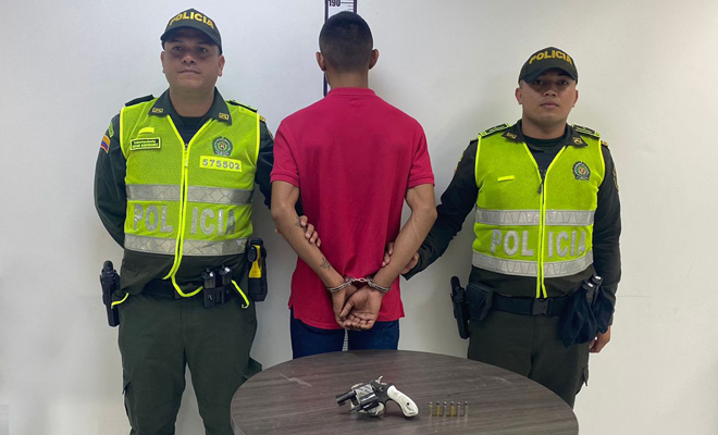 Policía capturó un hombre por porte ilegal de armas de fuego en la Avenida Catama de Villavicencio