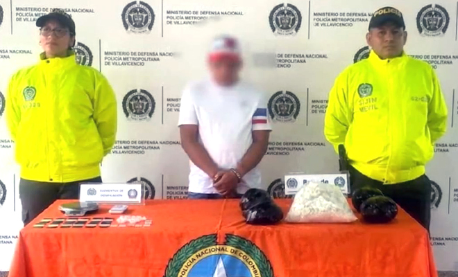 La Policía Nacional lo capturó con más de siete mil gramos de base de coca, avaluados en más de cuarenta millones de pesos en su lugar de residencia.