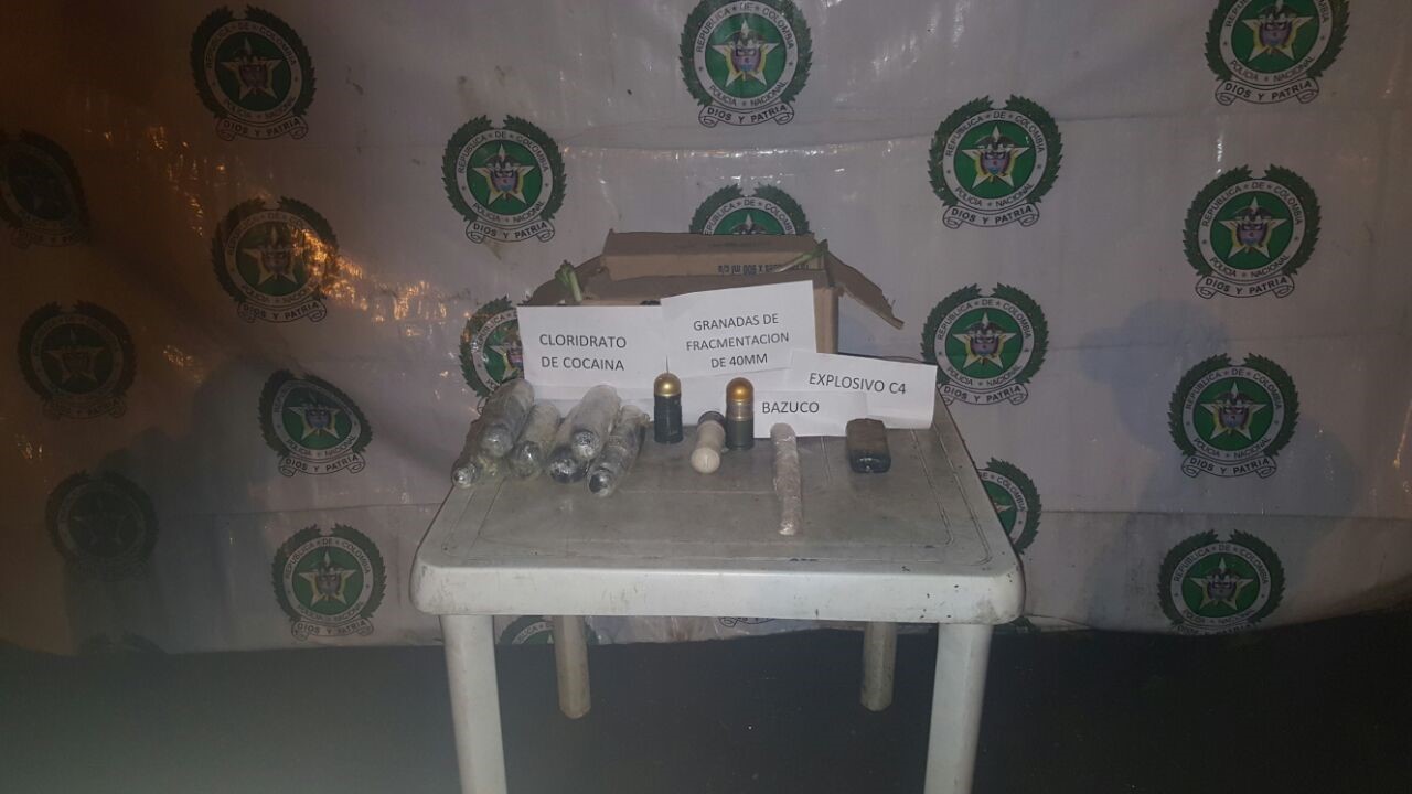 También se halló material de guerra para un avalúo total de 30 millones de pesos.