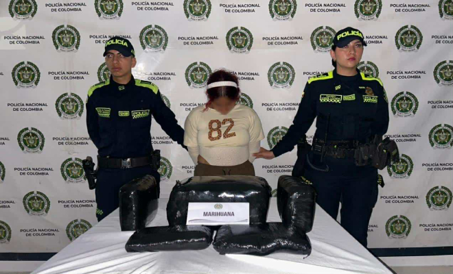 Policía Nacional frustra envío de  más de 13 mil dosis de marihuana  hacia Neiva Mujer capturada con 15 kilos de marihuana