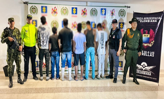 Policia Nacional defrente contra el delito  Capturadas seis personas en flagrancia por contaminación ambiental en el municipio de Palermo