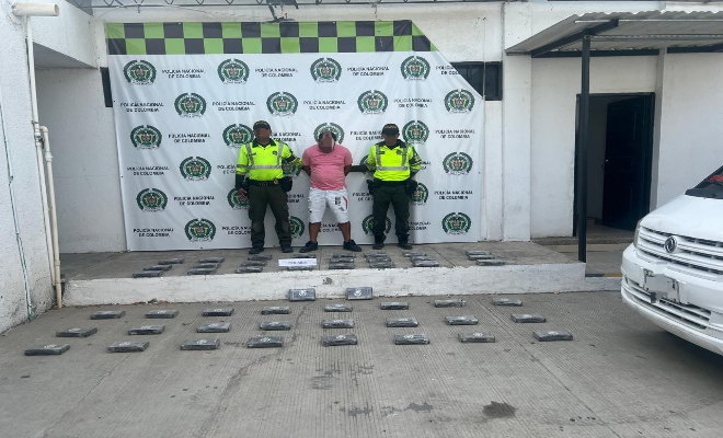 Incautados 50 paquetes de clorhidrato de coca&iacute;na en v&iacute;a del Magdalena y capturada una persona