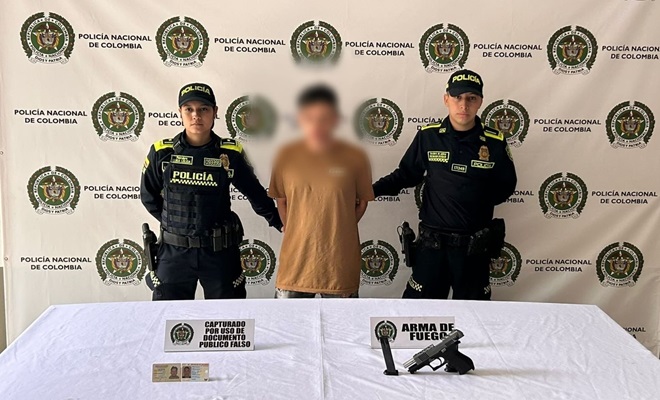 Capturado y arma incautada