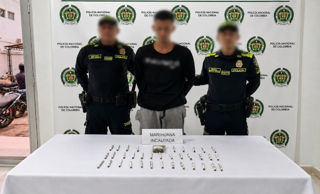 dos policías y un ciudadano capturado por el delito de trafico de estupefacientes 