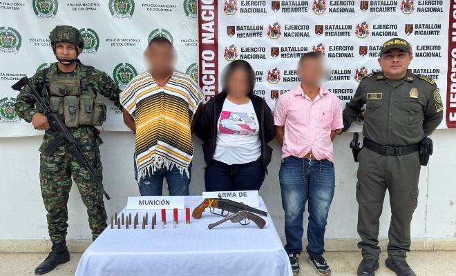 Capturan en flagrancia a tres personas en operativo contra el crimen en San Alberto