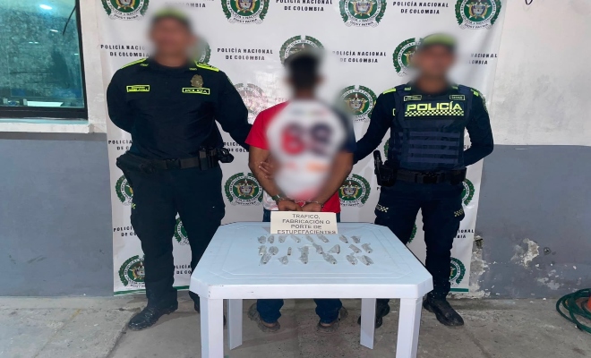 Capturado en flagrancia por el presunto delito de tráfico de estupefacientes en Montería