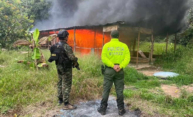 Destrucción de laboratorio de coca Destrucción de laboratorio de coca