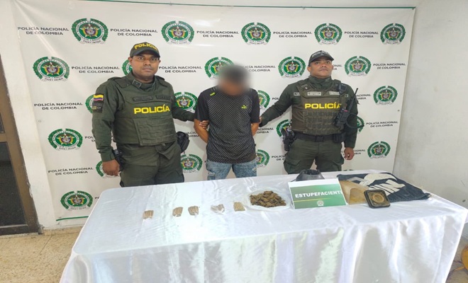 Los procedimientos permitieron la incautación de base de coca y marihuana, en acciones adelantadas contra el tráfico local de sustancias ilícitas en el departamento.
