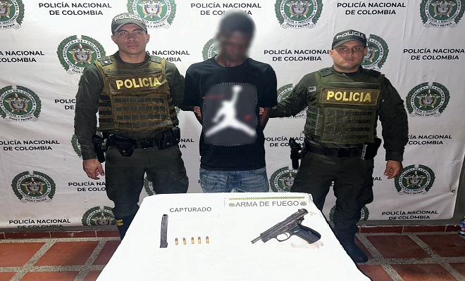 Persona capturada junto a un arma de fuego y munición incautadas en Quibdó