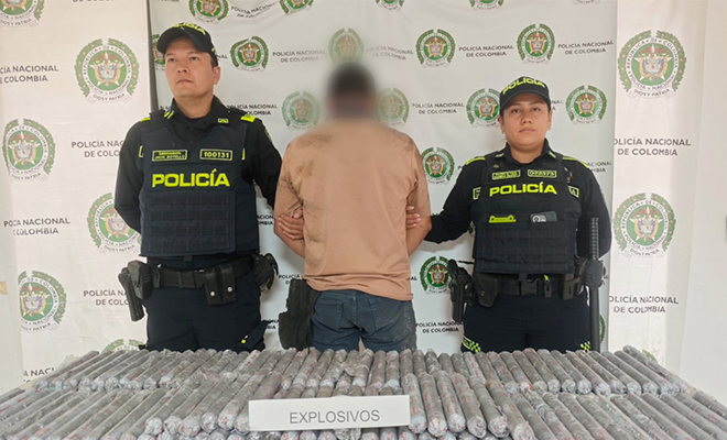 Persona capturada en flagrancia de 49 a&ntilde;os, por el delito de fabricaci&oacute;n, tr&aacute;fico y porte de armas,  municiones de uso restringido, de uso privativo de las fuerzas armadas o explosivos.