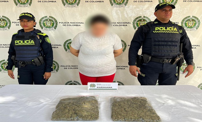 Policía captura a mujer por tráfico de estupefacientes en Neiva