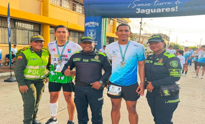 Policía Nacional acompañó carrera atlética en Cereté para fortalecer la convivencia y la seguridad