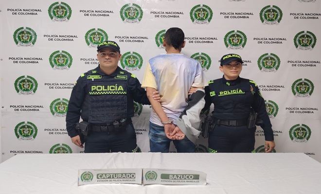 Dos policías y un capturado por estupefacientes 