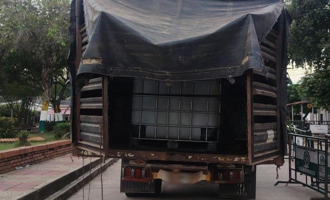 camión donde era trasportado el combustible 