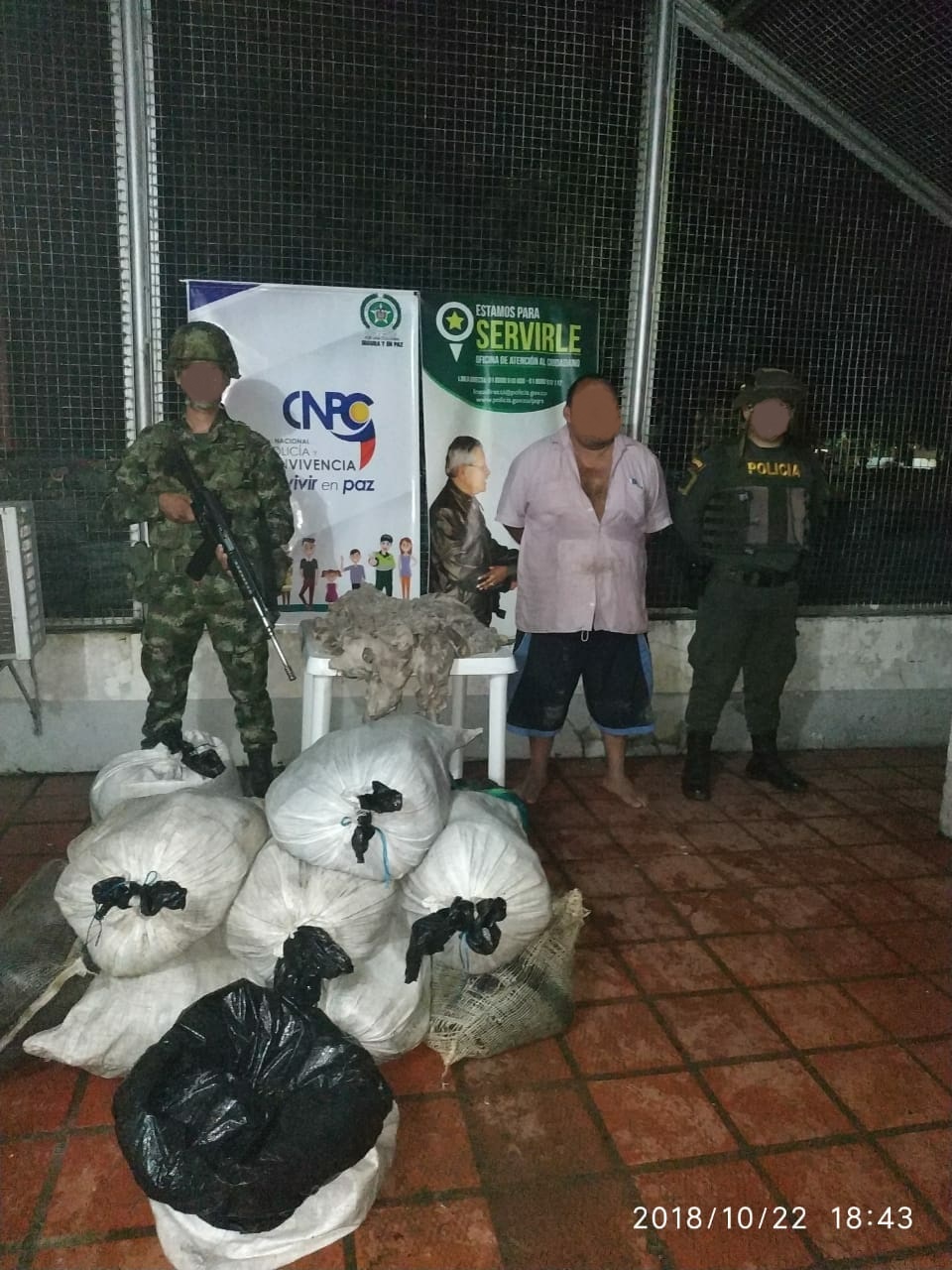 Capturamos a una persona por aprovechamiento ilícito de recursos naturales. Más de 500 kilos de carne de chigüiro avaluados en 15 millones de pesos.