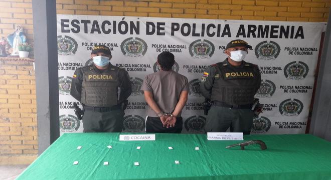 En ofensiva contra el homicidio se logra la captura de tres hombres por porte ilegal de armas en diferentes casos Captura en Armenia