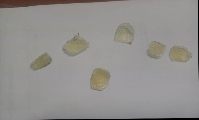 Huellas en material tipo látex Huellas en material tipo látex