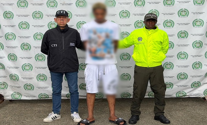 Hombre capturado por orden judicial junto a funcionarios de la Polic&iacute;a Nacional y del CTI durante procedimiento realizado en Quibd&oacute; por los delitos de tentativa de homicidio y porte ilegal de armas