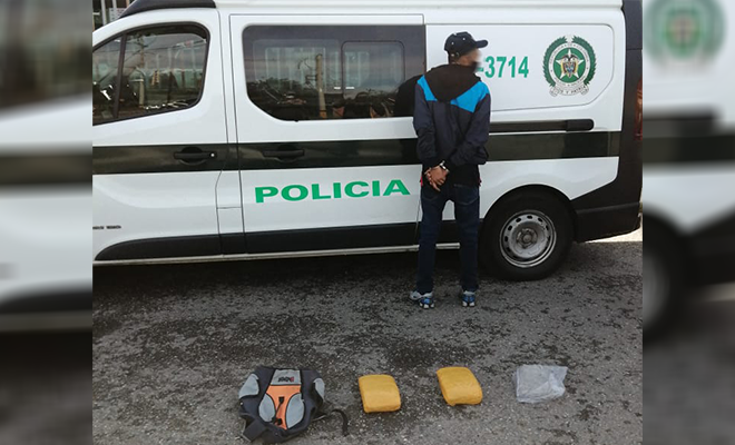 Hombre capturado con sustancias estupefacientes en el municipio de Girardota Antioquia