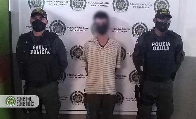 Capturado cuando recibía dinero producto de una extorsión en el municipio de Girardota