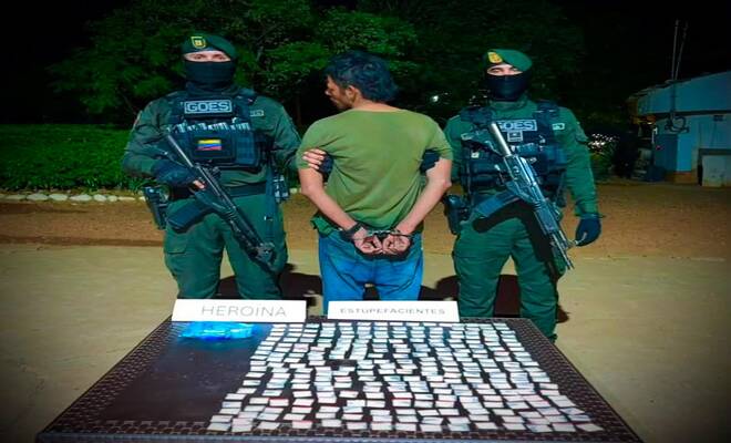 Capturado por tr&aacute;fico de estupefacientes con incautaci&oacute;n de hero&iacute;na