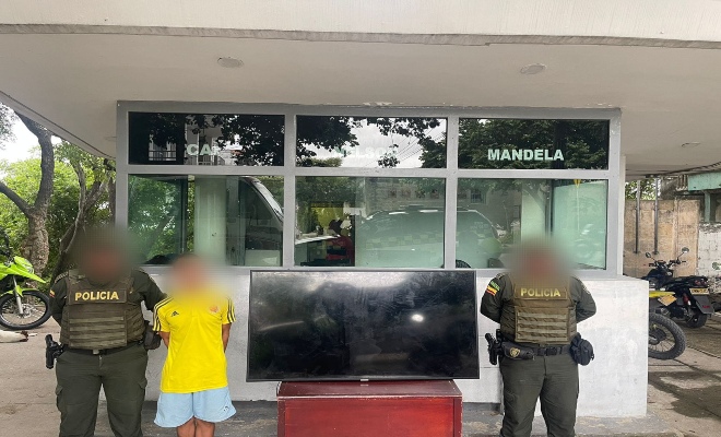 Capturado presunto asaltante y recuperado un televisor en Nelson Mandela.