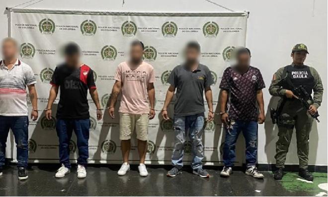 Personas capturadas en operativo contra estructura criminal de Medellín. 