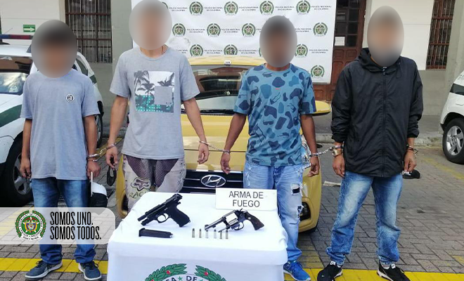 capturados por hurto y porte ilegal en el centro de medellín