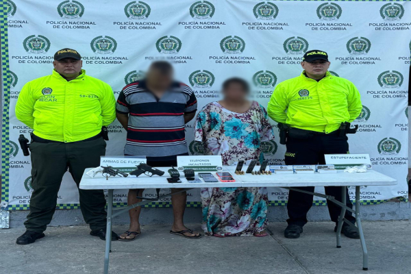Dos personas fueron capturadas en Maicao por porte ilegal de armas de fuego y tráfico de estupefacientes