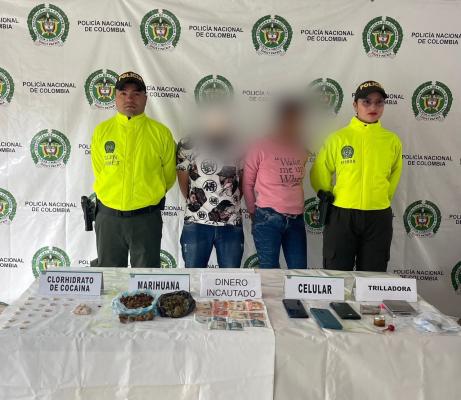 Capturados un hombre y una mujer con marihuana y clorhidrato de cocaína