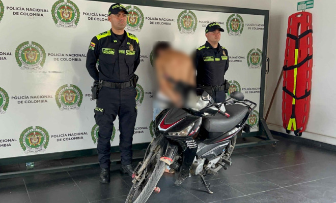 Capturado alias "Orostegui" y recuperada una motocicleta hurtada en Girón