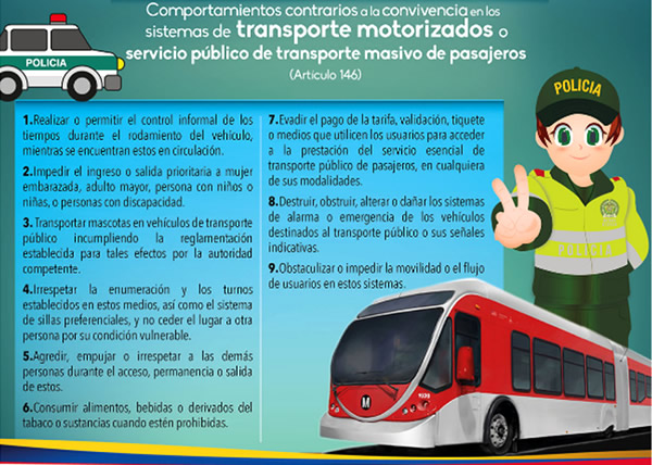 codigo-policia-colombia-comportamientos-contrarios-convivencia-sistemas-transporte-motorizados-servicio-publico