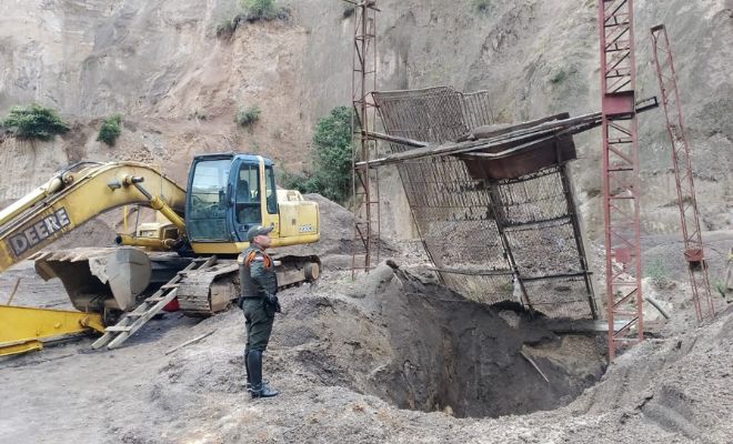 Verificación a canteras donde se trabaja con recursos no renovables  intervenciones en distintos puntos para erradicar la minería informal