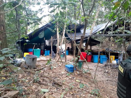 Destruido laboratorio para el procesamiento de clorhidrato de cocaína Destruido laboratorio para el procesamiento de clorhidrato de cocaína