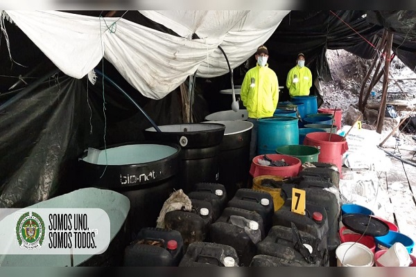 Destruido complejo para el procesamiento de clorhidrato de cocaína Destruido complejo para el procesamiento de clorhidrato de cocaína