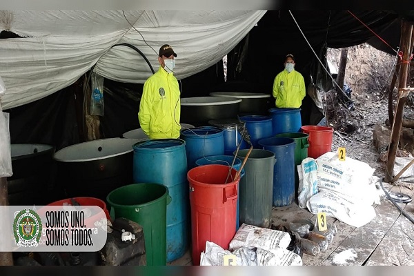 Destruido complejo para el procesamiento de clorhidrato de cocaína Destruido complejo para el procesamiento de clorhidrato de cocaína