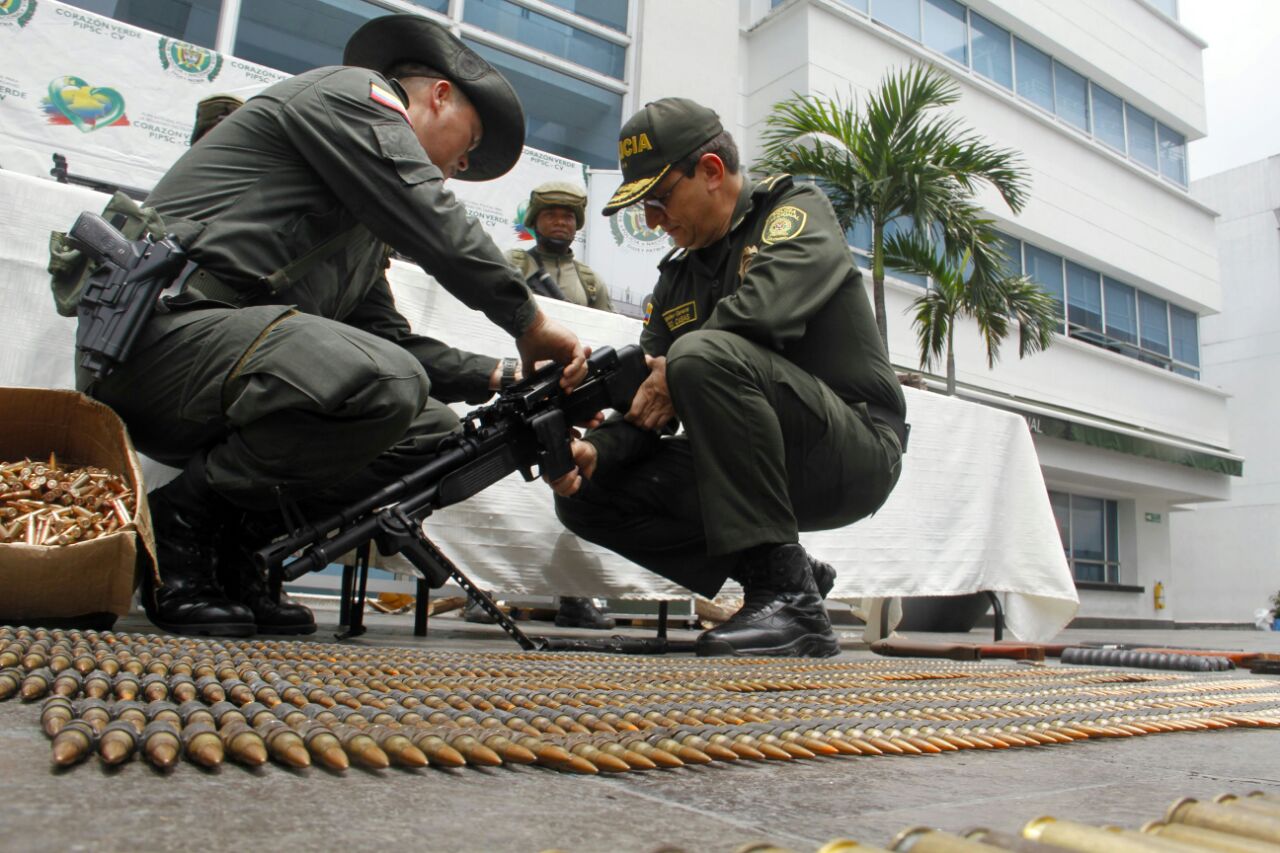 Ametralladora M60 dentro del arsenal incautado Munición de alto poder incautada