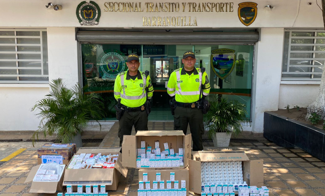 El medicamento no contaba con la documentación legal requerida para su transporte y comercialización. Todo el material fue puesto a disposición de la Secretaría de Salud Pública de Barranquilla.