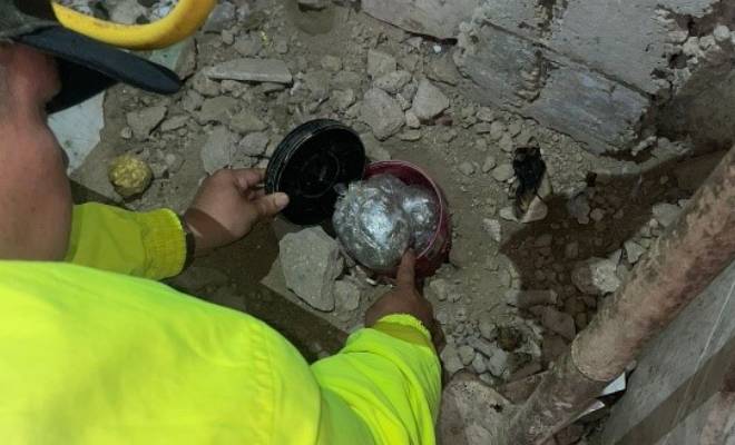 Droga hallada en la cocina de la casa
