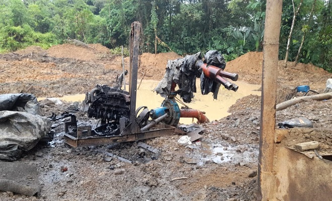 En el corregimiento de Tutunendo Chocó intervenimos dos entables mineros.  En el corregimiento de Tutunendo Chocó intervenimos dos entables mineros.