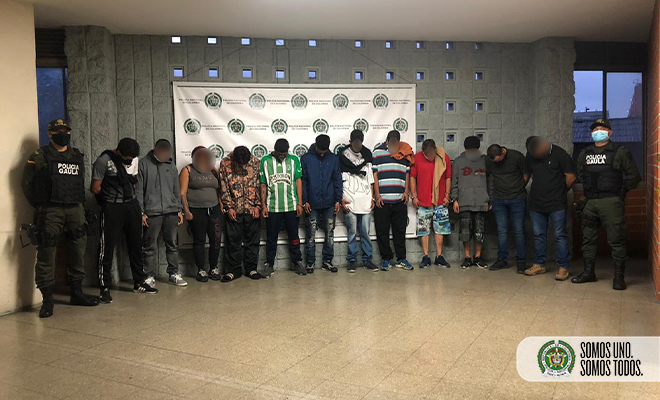 Capturados 12 presuntos integrantes del grupo delincuencial ‘san Gabriel’ en Itagüí