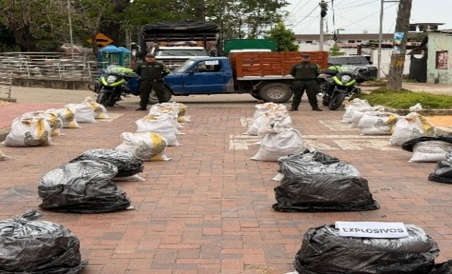 Incautación de explosivos en el cesar