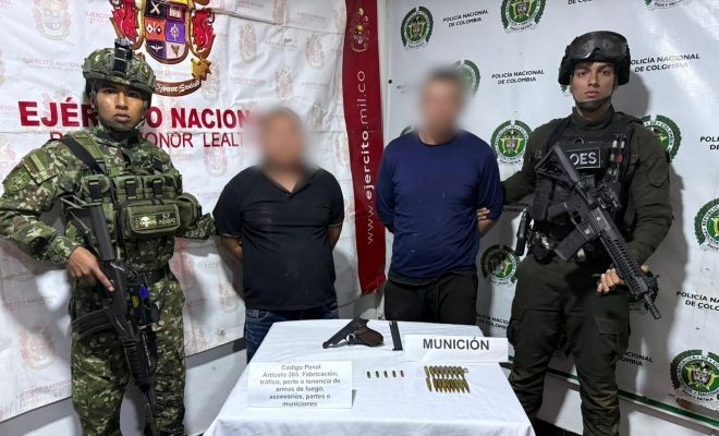 integrante del ej&eacute;rcito nacional, dos capturados, un polic&iacute;a y elementos il&iacute;citos