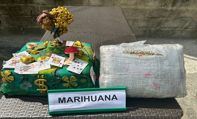  Incautados más de 2 mil gramos de marihuana ocultos en arreglo de pastelería