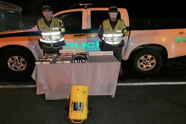 la pericia de los uniformados permitió el hallazgo  La droga venía en modalidad encomienda dentro de un compresor de aire