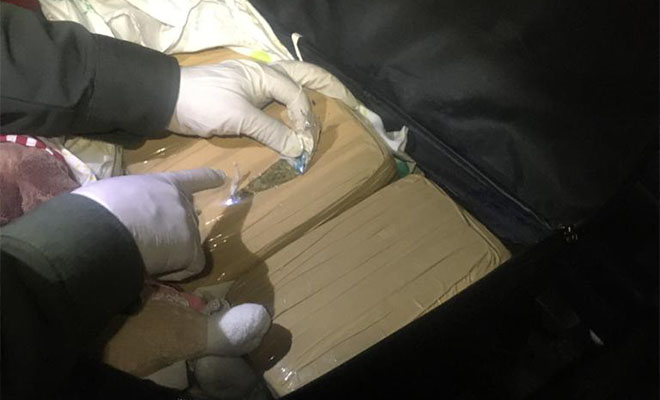 el alucinógeno estaba en una maleta controles permiten la incautación de marihuana