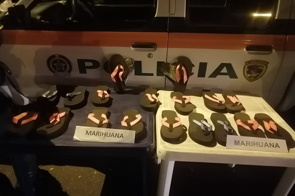 En las suelas de sandalias se halló 2 mil gramos de marihuana 
