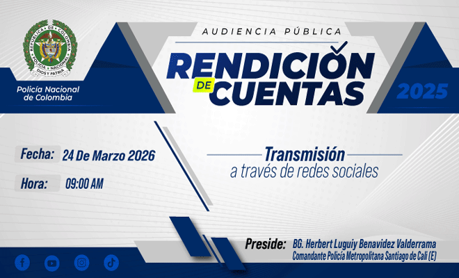 Invitaci&oacute;n rendici&oacute;n de cuentas polic&iacute;a Cali