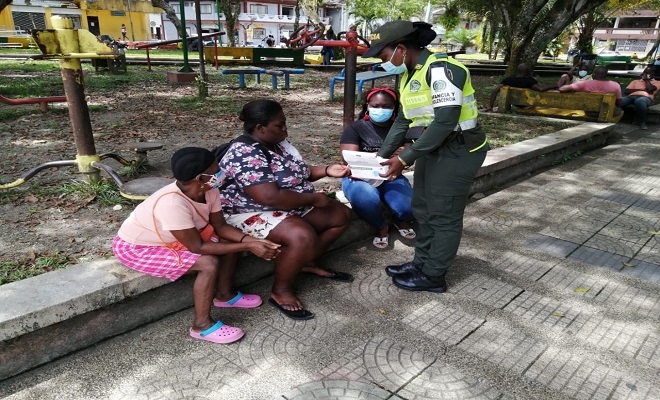 La Policía en el departamento del Chocó continúa trabajando para contener el covid-19
